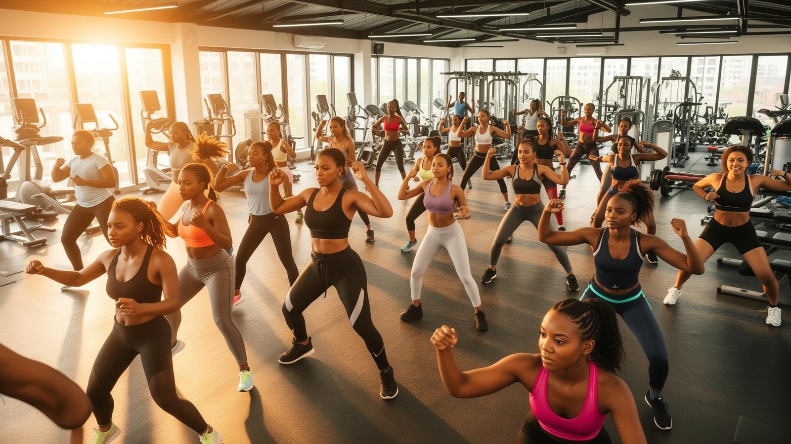 Group fitness class in Nairobi